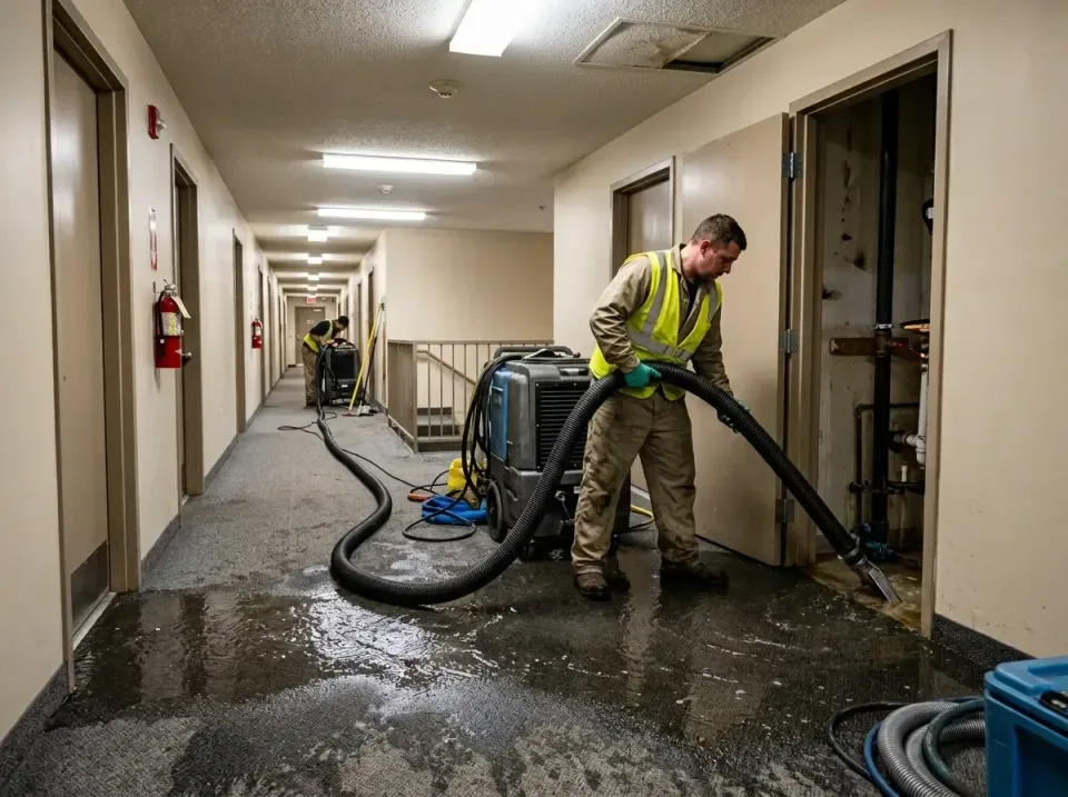 multi-unit-apartment-hallway-f-005 — frequently asked questions, Emergency Burst Pipe Water Extraction & Removal in Heartlan…